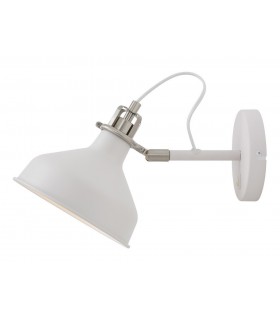 Adjustable Wall Lamp Switched, 1 x E27, Sand White, Satin Nickel, White - 1