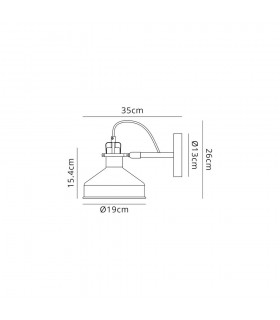 Adjustable Wall Lamp Switched, 1 x E27, Sand White, Satin Nickel, White - 2