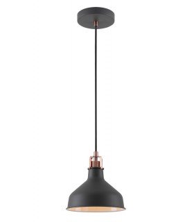 Small Ceiling Dome Pendant, 1 x E27, Sand Black, Copper, White - 1
