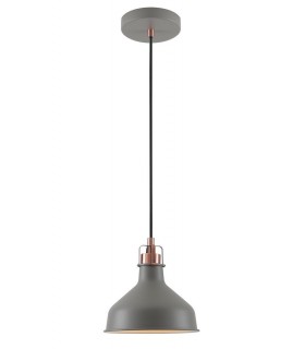 Small Ceiling Dome Pendant, 1 x E27, Sand Grey, Copper, White - 1