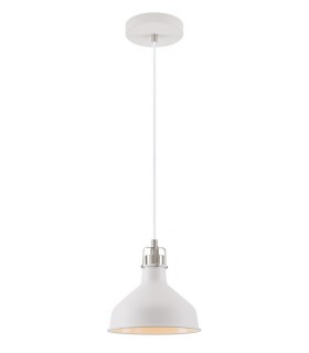 Small Ceiling Dome Pendant, 1 x E27, Sand White, Satin Nickel, White - 1
