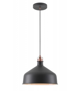 Medium Ceiling Dome Pendant, 1 x E27, Sand Black, Copper, White - 1