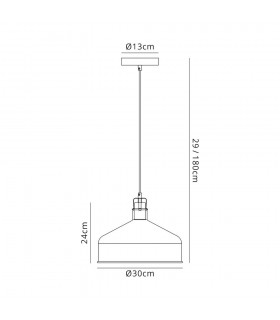 Medium Ceiling Dome Pendant, 1 x E27, Sand Grey, Copper, White - 2