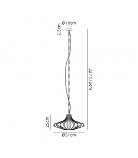 Caged Ceiling Pendant, 1 x E27, Matt Black - 2