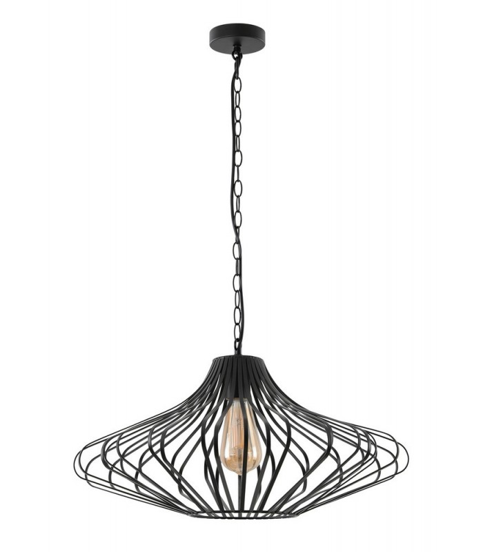 Caged Ceiling Pendant, 1 x E27, Matt Black - 5