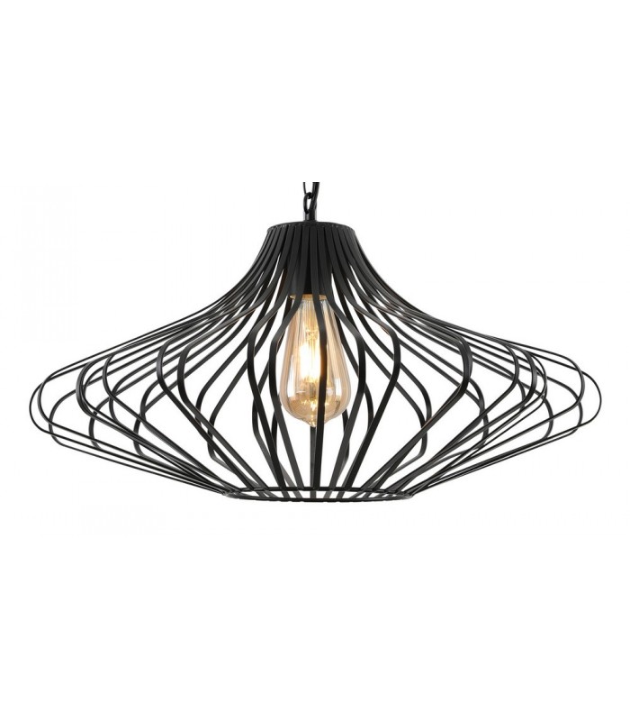 Caged Ceiling Pendant, 1 x E27, Matt Black - 7