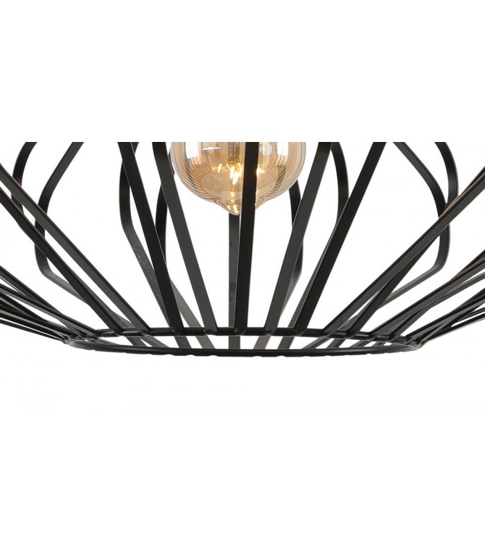 Caged Ceiling Pendant, 1 x E27, Matt Black - 9