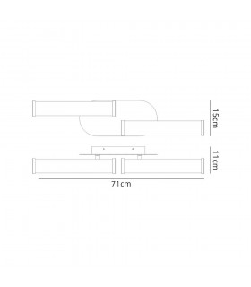 Ceiling Lamp, 2 x 9W LED, 4000K, 1153lm, IP44, Polished Chrome - 2