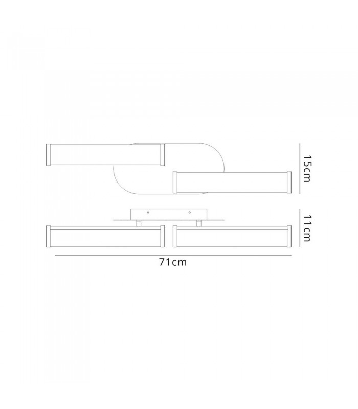 Ceiling Lamp, 2 x 9W LED, 4000K, 1153lm, IP44, Polished Chrome - 2