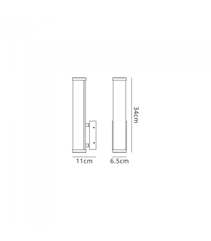 Bathroom Wall Lamp Small, 1 x 9W LED, 4000K, 621lm, IP44, Polished Chrome - 2