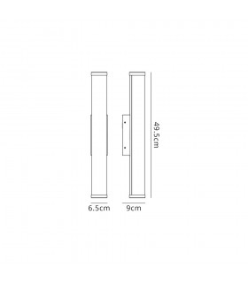 Bathroom Wall Lamp Large, 1 x 12W LED, 4000K, 848lm, IP44, Polished Chrome - 2