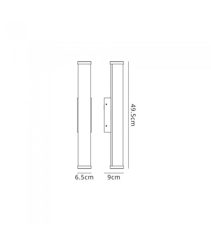 Bathroom Wall Lamp Large, 1 x 12W LED, 4000K, 848lm, IP44, Polished Chrome - 2