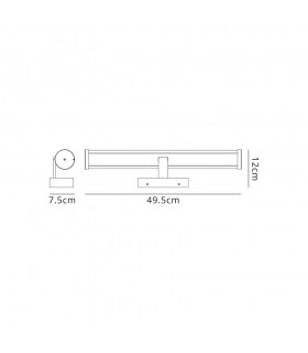 Bathroom Wall Lamp Over Mirror, 1 x 12W LED, 4000K, 795lm, IP44, Polished Chrome - 2
