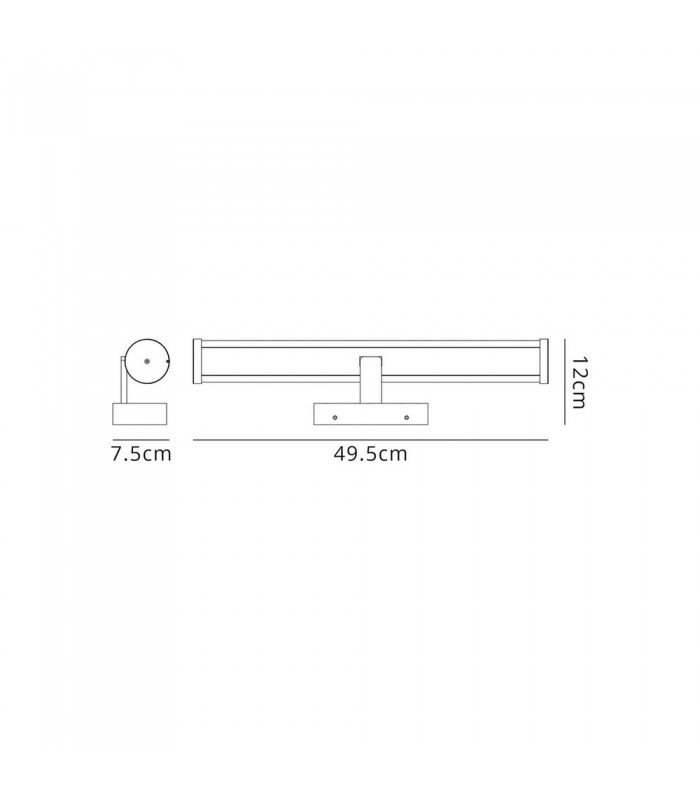 Bathroom Wall Lamp Over Mirror, 1 x 12W LED, 4000K, 795lm, IP44, Polished Chrome - 2