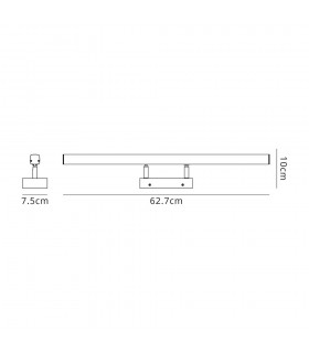 Bathroom Wall Lamp Large Adjustable, 1 x 18W LED, 4000K, 1784lm, IP44, Polished Chrome - 2