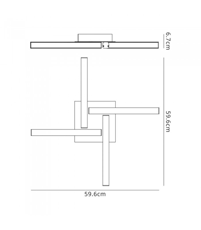 4 Light Ceiling, 4 x 6W LED, 4000K, 2210lm, IP44, Polished Chrome - 2