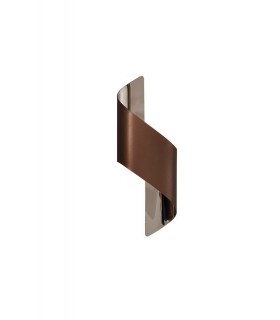 Wall Lamp Small, 1 x 8W LED, 3000K, 640lm, Satin Brown, Polished Chrome - 1