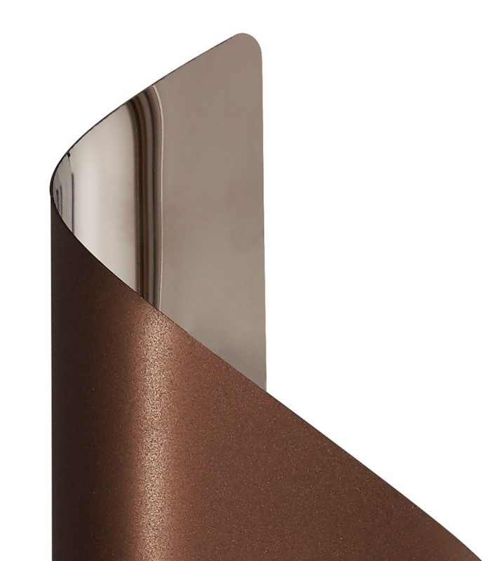 Wall Lamp Small, 1 x 8W LED, 3000K, 640lm, Satin Brown, Polished Chrome - 3