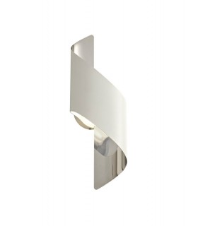 Wall Lamp Small, 1 x 8W LED, 3000K, 640lm, White, Polished Chrome - 1