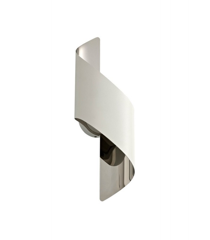 Wall Lamp Small, 1 x 8W LED, 3000K, 640lm, White, Polished Chrome - 3