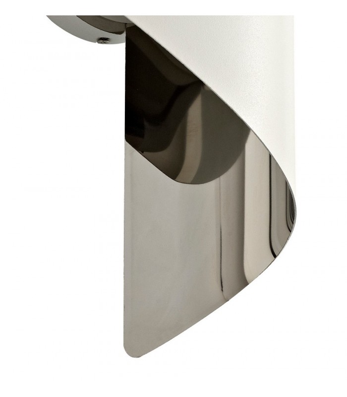 Wall Lamp Small, 1 x 8W LED, 3000K, 640lm, White, Polished Chrome - 5