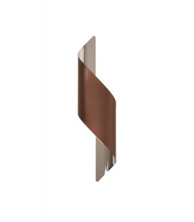 Wall Lamp Large, 1 x 8W LED, 3000K, 640lm, Satin Brown, Polished Chrome - 1