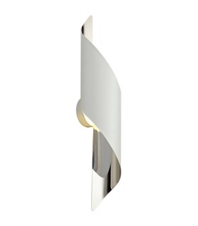 Wall Lamp Large, 1 x 8W LED, 3000K, 640lm, White, Polished Chrome - 1