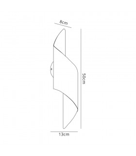 Wall Lamp Large, 1 x 8W LED, 3000K, 640lm, White, Polished Chrome - 2