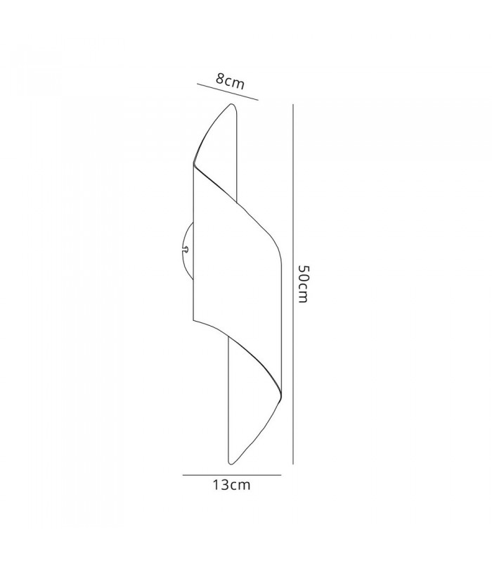 Wall Lamp Large, 1 x 8W LED, 3000K, 640lm, White, Polished Chrome - 2