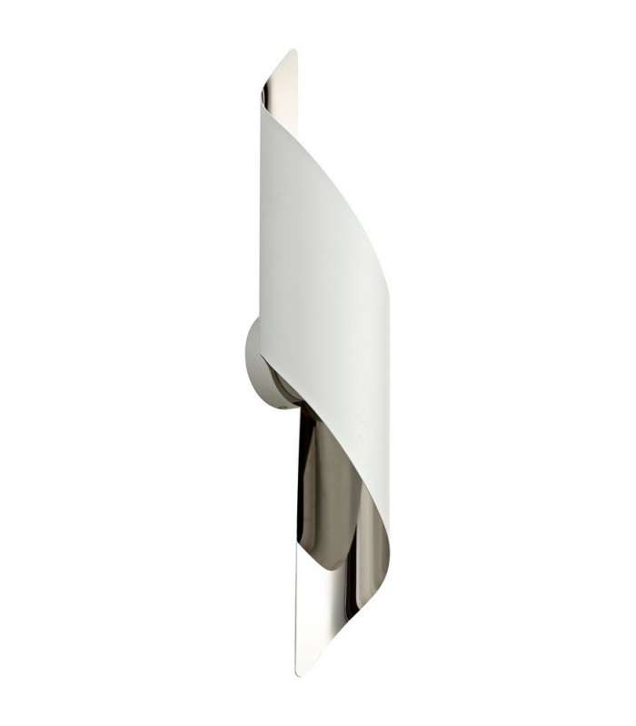 Wall Lamp Large, 1 x 8W LED, 3000K, 640lm, White, Polished Chrome - 3