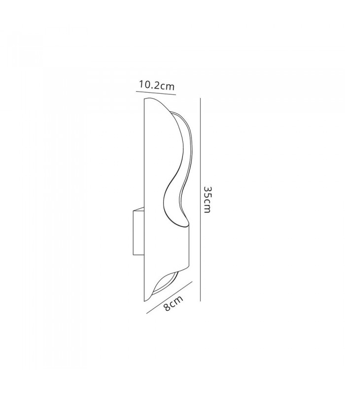Wall Lamp, 1 x 8W LED, 3000K, 640lm, White, Silver Leaf - 2