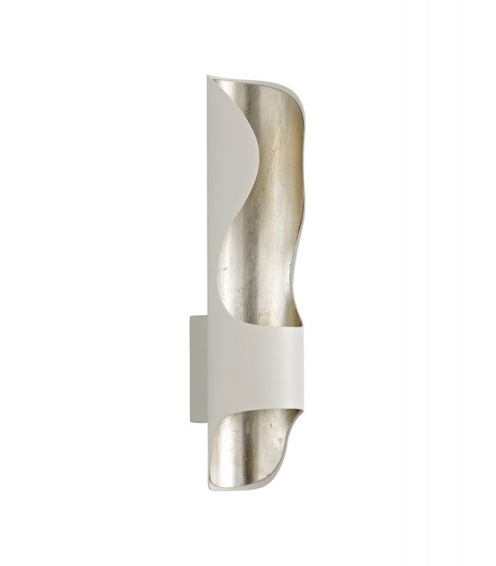 Wall Lamp, 1 x 8W LED, 3000K, 640lm, White, Silver Leaf - 3