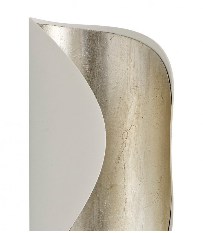 Wall Lamp, 1 x 8W LED, 3000K, 640lm, White, Silver Leaf - 4