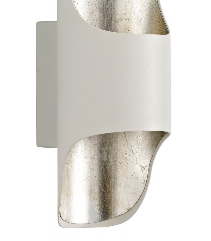 Wall Lamp, 1 x 8W LED, 3000K, 640lm, White, Silver Leaf - 5