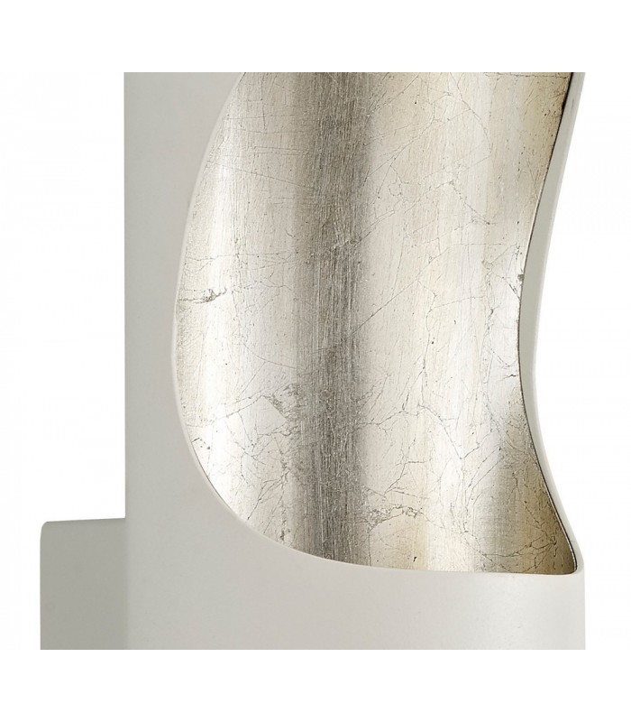 Wall Lamp, 1 x 8W LED, 3000K, 640lm, White, Silver Leaf - 6