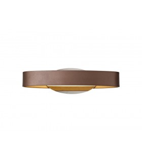 Wall Lamp, 1 x 6W LED, 3000K, 480lm, Satin Brown, Polished Chrome - 1