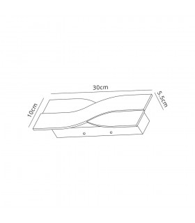 Wall Lamp, 1 x 8W LED, 3000K, 640lm, Brushed Brown, Frosted White - 2