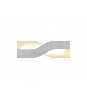 Wall Lamp, 1 x 8W LED, 3000K, 640lm, Brushed Aluminium, Frosted White - 1
