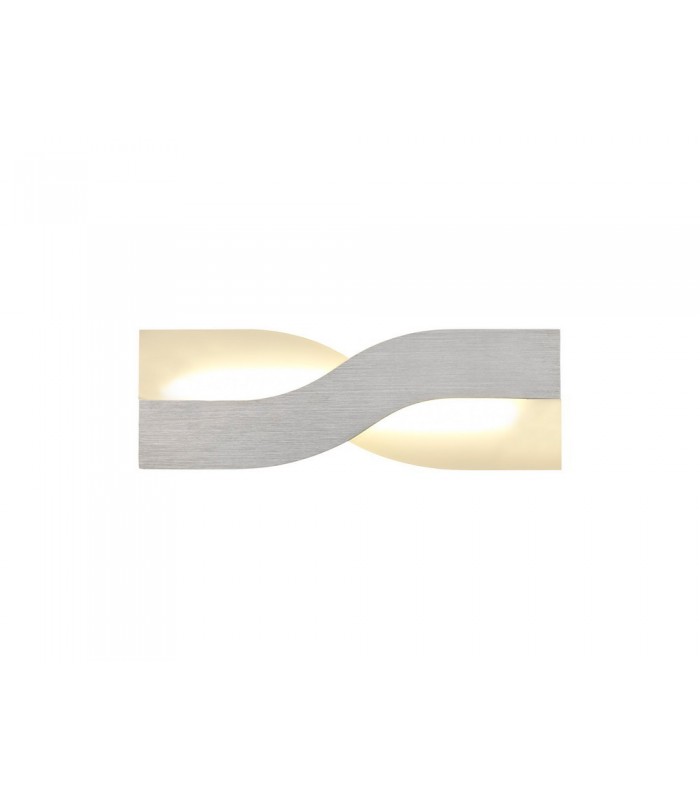 Wall Lamp, 1 x 8W LED, 3000K, 640lm, Brushed Aluminium, Frosted White - 1