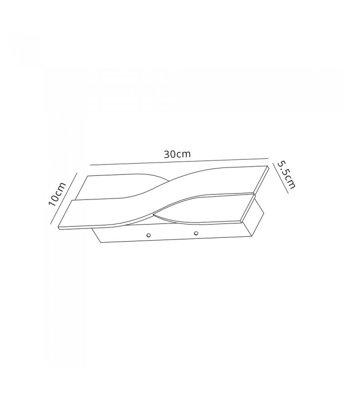 Wall Lamp, 1 x 8W LED, 3000K, 640lm, Brushed Aluminium, Frosted White - 2