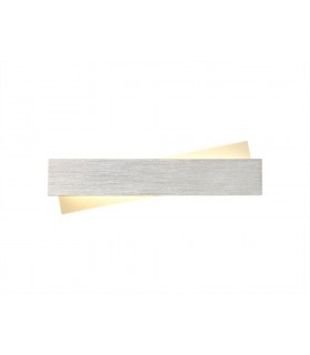 Wall Lamp, 1 x 8W LED, 3000K, 640lm, Brushed Aluminium, Frosted White - 1