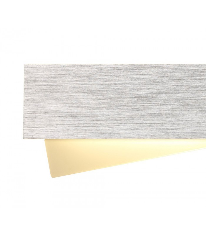 Wall Lamp, 1 x 8W LED, 3000K, 640lm, Brushed Aluminium, Frosted White - 4