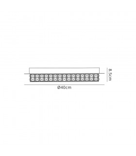 Flush Ceiling Light, 1 x 18W LED, 4000K, 418lm, Polished Chrome, Crystal - 2