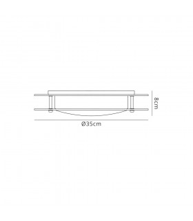 Flush Ceiling, 1 x 18W LED, 3000K, 1620lm, IP44, Smoked, Mirror - 2
