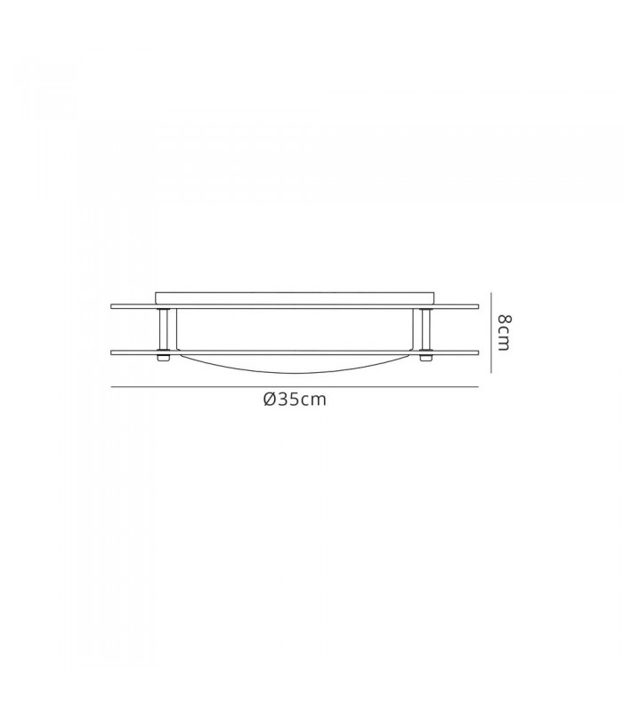 Flush Ceiling, 1 x 18W LED, 3000K, 1620lm, IP44, Smoked, Mirror - 2