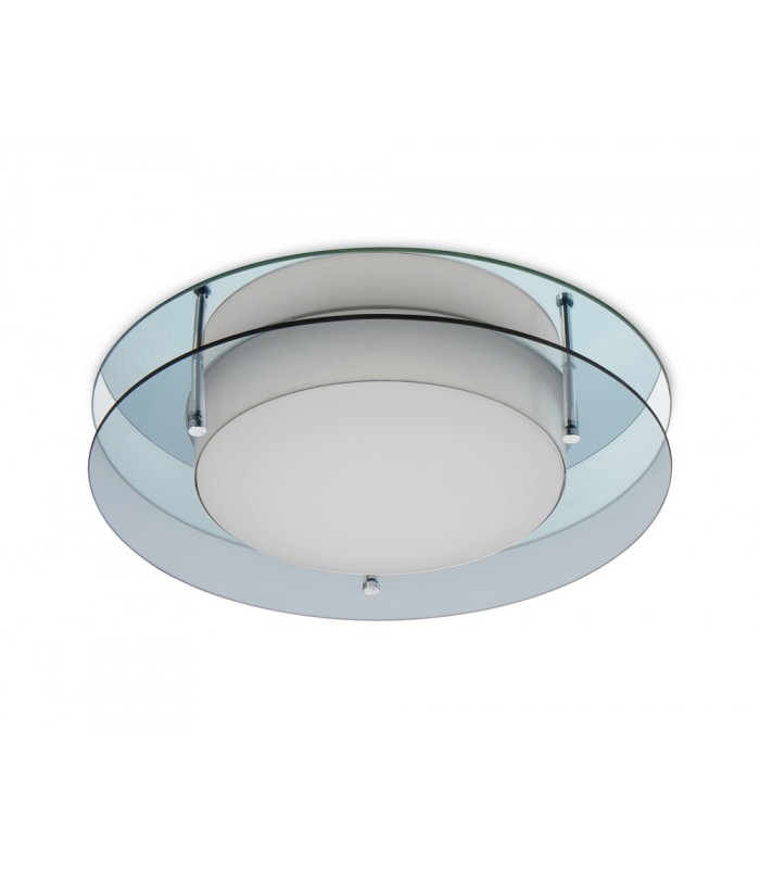 Flush Ceiling, 1 x 18W LED, 3000K, 1620lm, IP44, Smoked, Mirror - 3