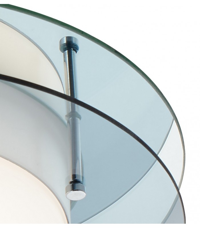 Flush Ceiling, 1 x 18W LED, 3000K, 1620lm, IP44, Smoked, Mirror - 6