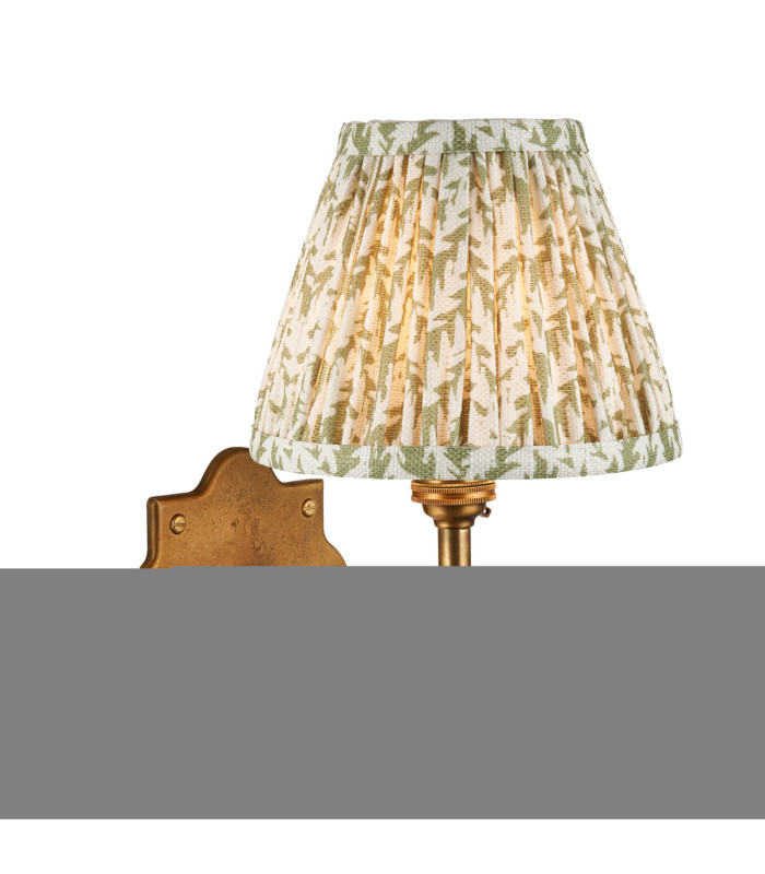 Anvil Angle & Leaf 16cm Wall Lamp Antique Brass Herb Garden Green-1