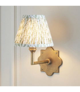 Anvil Angle & Leaf 16cm Wall Lamp Antique Brass Herb Garden Green-2