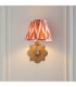 Anvil Angle & Zigzag 16cm Wall Lamp Antique Brass Apricot Orange-3